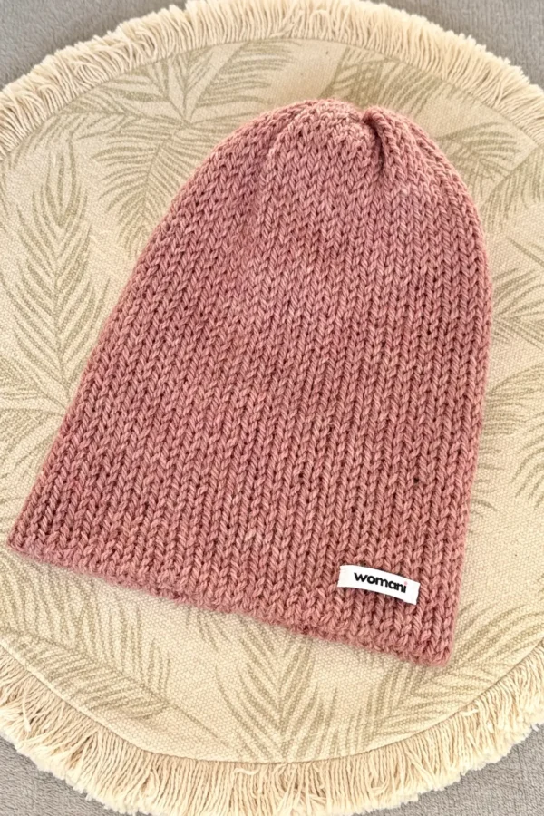 Alpakavillast kootud beanie/ müts Roosa